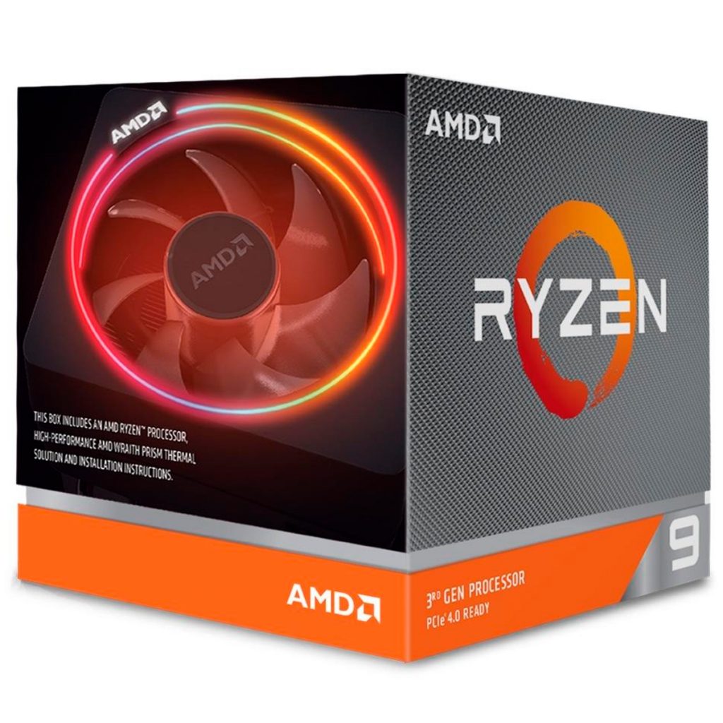AMD Ryzen™ 9 3900X 12 Core - 24 Threads - 3.8GHz (Turbo 4.6GHz) - Cache 64MB - AM4 - TDP 105W - Wraith Prisma Cooler - 100-100000023BOX 