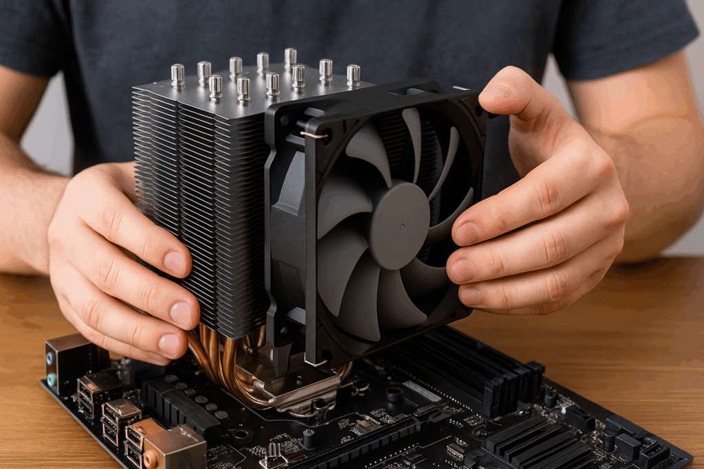 Passo a passo de como instalar CPU cooler a ar (air cooler) no processador.
