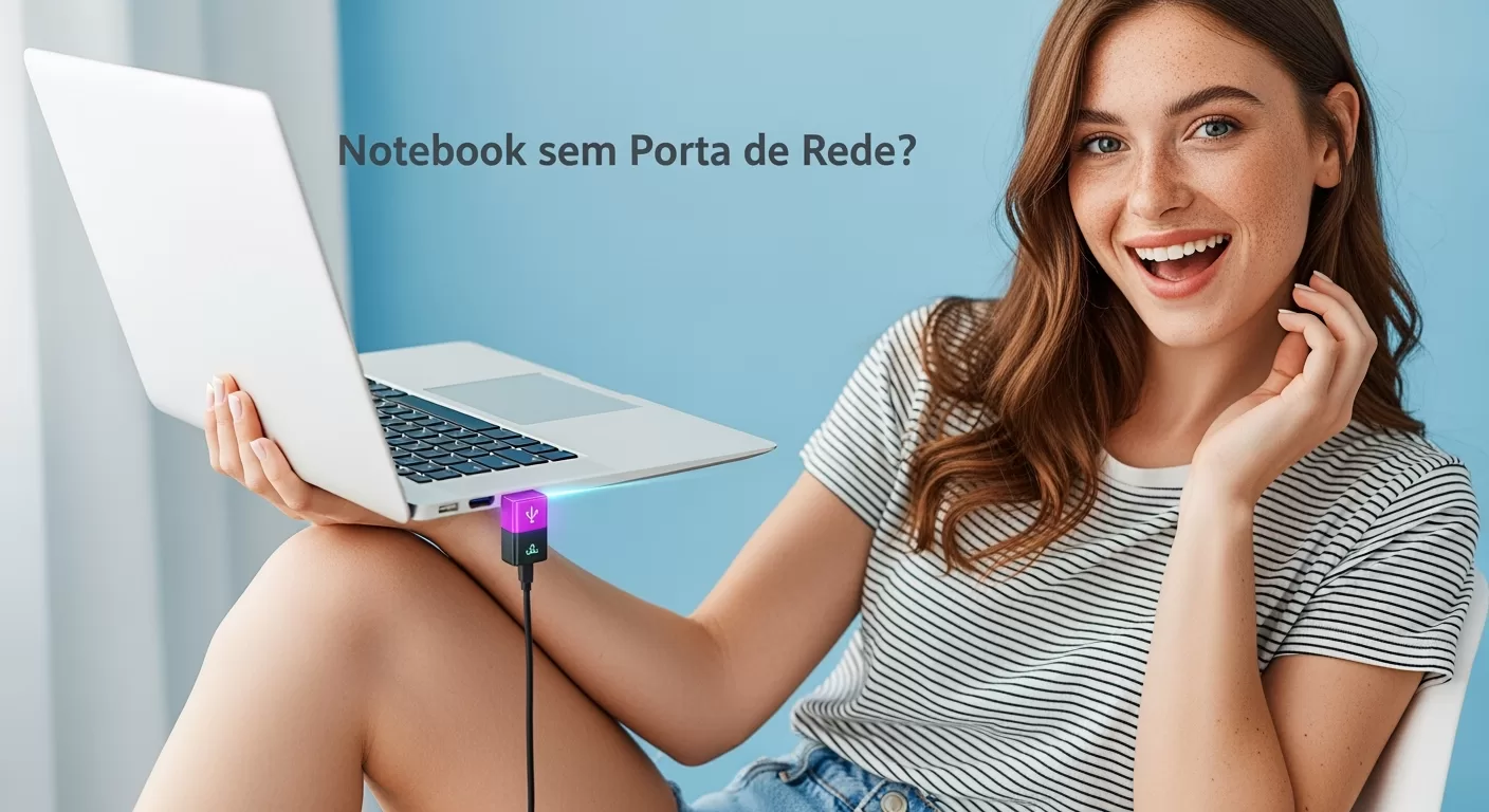 Notebook sem Porta de Rede? Conexão Veloz e Estável com Adaptador USB!